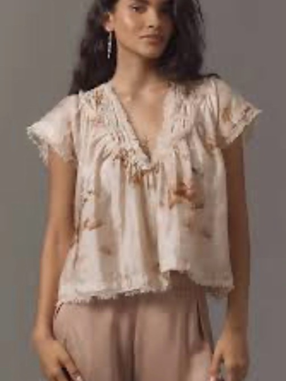 Anthropologie Smocked Yoke Blouse